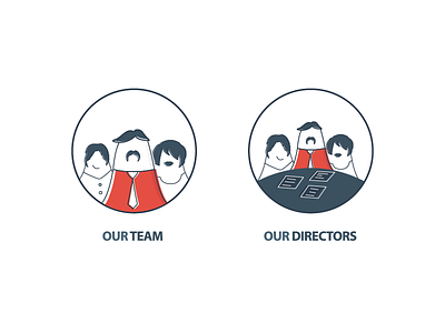 Natsure Web Icons directors icons illustration line team vector