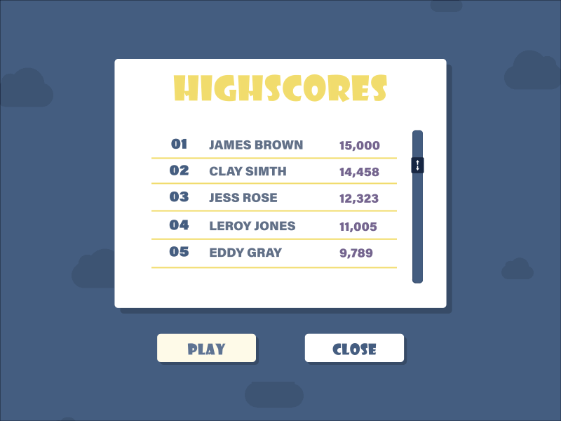 Highscore | Let Fly 2d animated animation design flat gamedesign highscore illustration let fly onlinegame vector