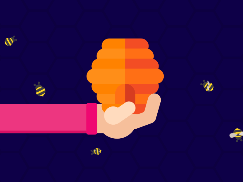 Beehive 2d animated animation clean design flat gif illustration vector