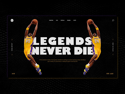 Kobe Tribute basket ball branding bryantfamily bryantfamily design gigi home page icon kobe kobebryant landing landing page legend rip tribute ui ux webpage