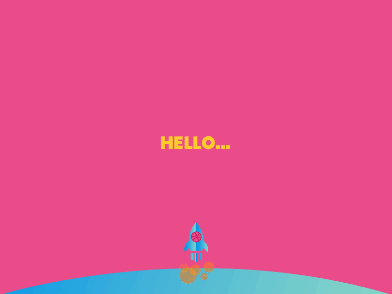 Hello dribbble 3d animation dribbble firstshot gif hello pink thanks yellow