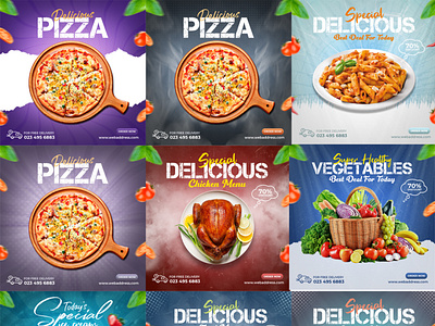 Food social media banner post template graphic design