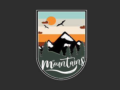 Vintage Mountain Badge Logo Design