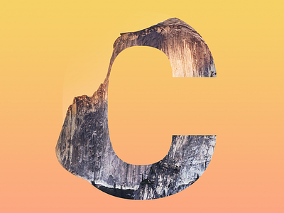 The letter "C" design gradient letter rock trend