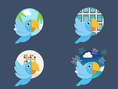 Xavi Icons Pack agile bbva bird friend icons logo mascot pack parrot pet scrum talk