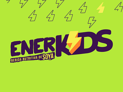 Enerkids branding icon illustration kids logo niños rayo thunder