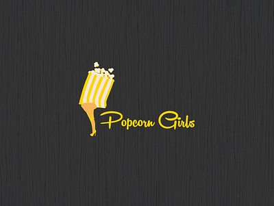 Popcorn Girl Logo branding design graphic design logo vector