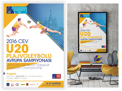 2016 CEV U20 Beach Volleyball European Championship antalya cev design flyer poster volleyball