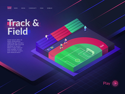 Track And Field design field gallery game illustration isometric sports track ui