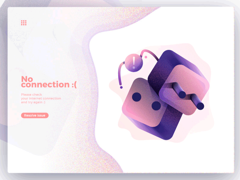 Empty state challenge - No Connection challenge empty illustration motion noconnection power socket state ui web