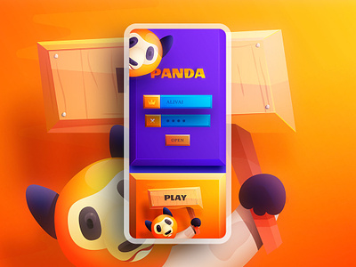 Panda - Game UI for mobile dailui game app illustration panda play ui uiux vector web design