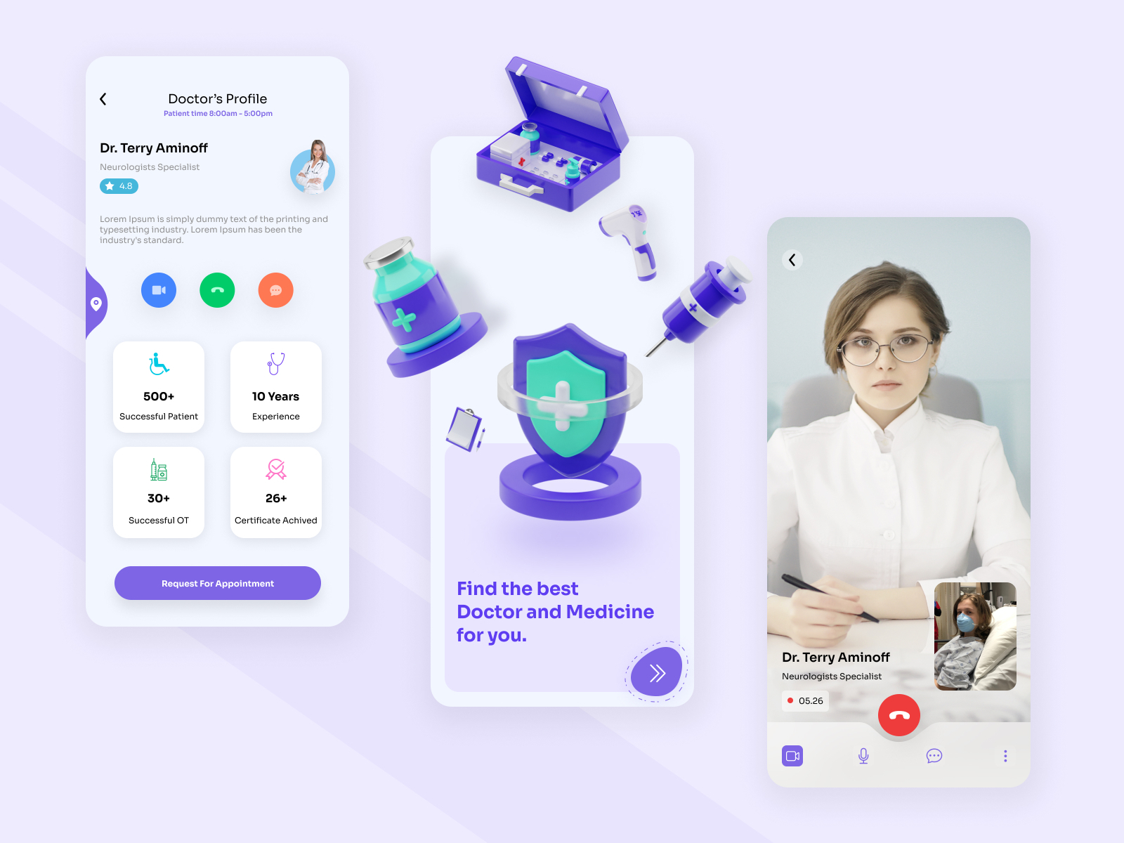 Doctor Profile & Video Screen - Daily UI by Yash Rajput 🌟 on Dribbble