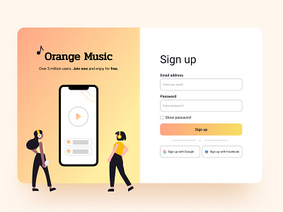 Music Sign up Page music music sign up page sign up sign up page ui