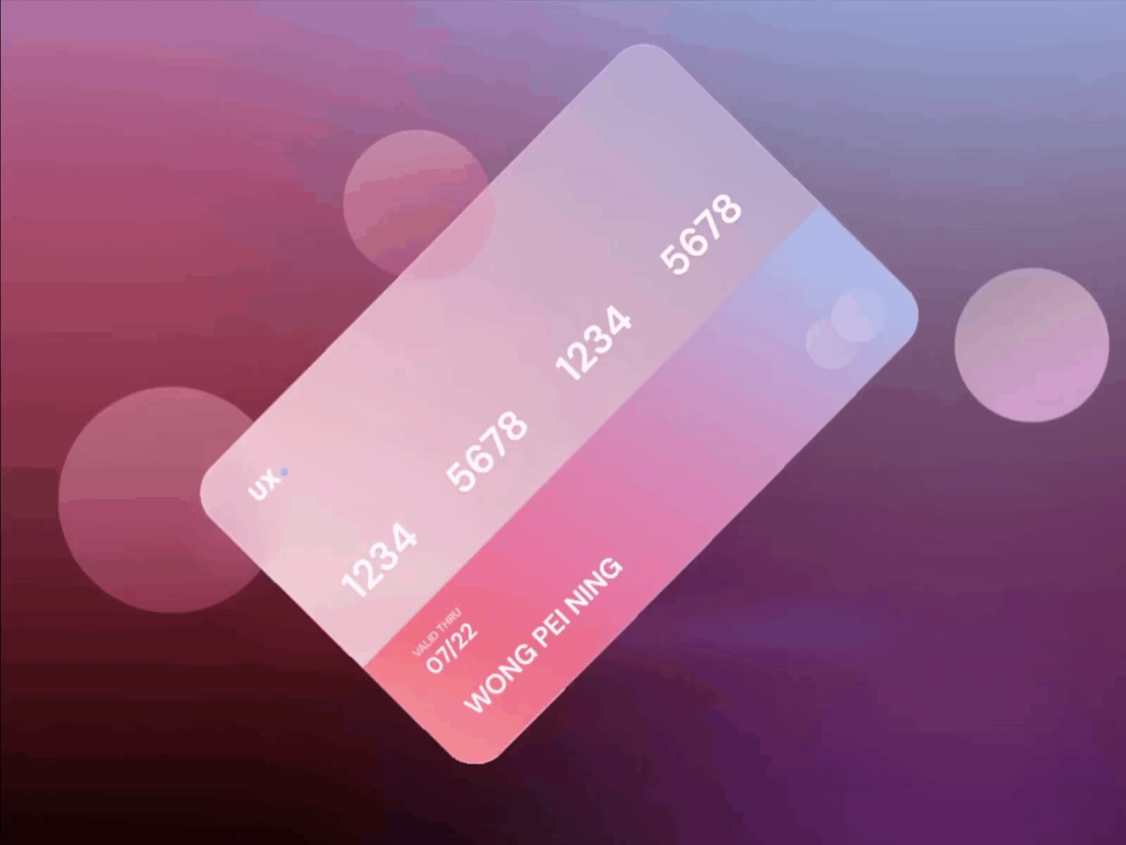 Glassmorphism Credit Card Animation