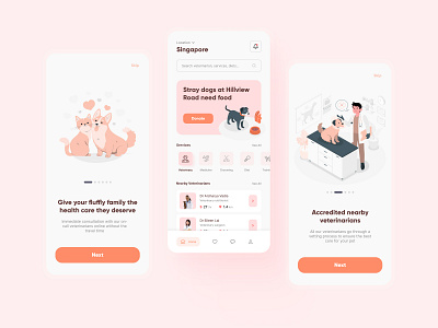 Pet Care Service App app appui design figma ui