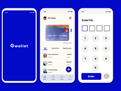 A mobile wallet ui concept