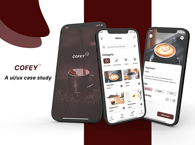 COFEY MOBILE APP (A CASE STUDY) app branding design icon illustration logo typography ui ux vector