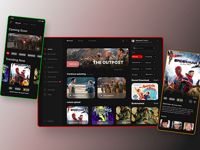 A web and mobile app for a movie streaming platform app branding design icon illustration logo typography ui ux vector