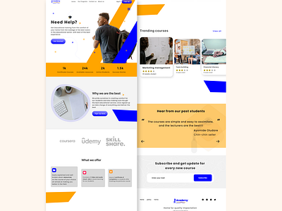 The academy Landing page design