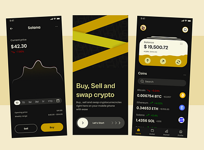 A crypto wallet mobile app design design icon illustration logo typography ui ux vector