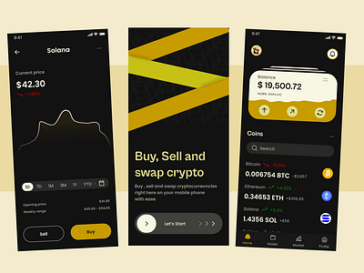 A crypto wallet mobile app design