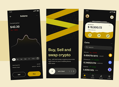 A Crypto Wallet App design icon illustration logo typography ui ux vector