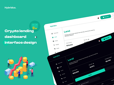 Crypto lending dashboard interface