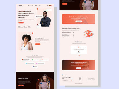 A bank landing page interface design branding design graphic design icon illustration logo typography ui ux vector