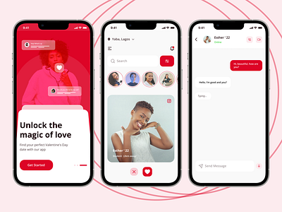 A valentine dating app UI exploration