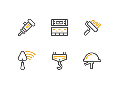 Constructing Industry Icons color constructing flat icon industry line outline symbol