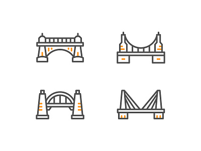 Bridge Icons bridge color flat icon line outline symbol