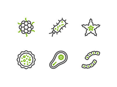 Microbe Icons color flat icon line microbe outline symbol