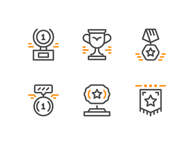 Award Icons award color flat icon line outline symbol