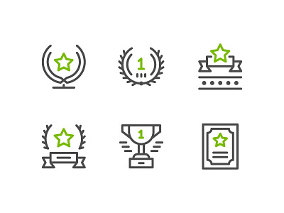 Award Icons award color flat icon line outline symbol