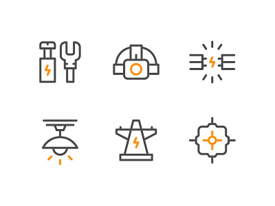 Electricity Icons color electricity flat icon line outline service symbol