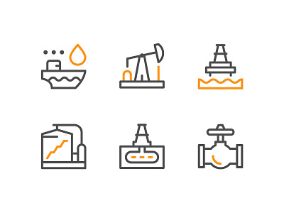 Oil Icons color flat icon line oil outline symbol