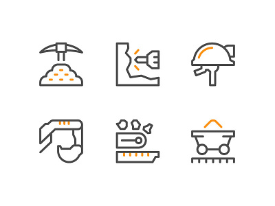 Mining Icons color flat icon industry line mining outline symbol