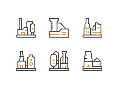 Factory Icons color factory flat icon line outline symbol