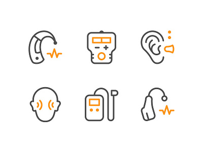 Hearing Aid Icons aid color flat hearing icon line outline service symbol