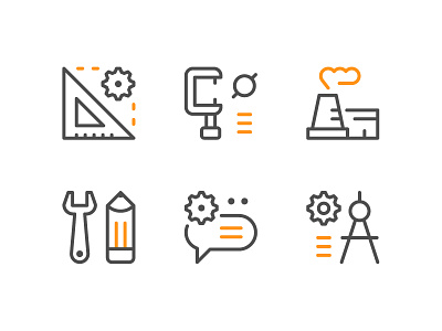 Engineering Icons color engineering flat icon line outline symbol