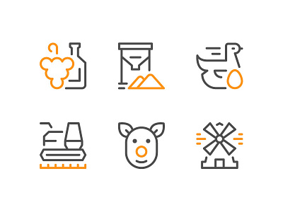 Farm And Agricultural Icons agricultural color farm flat icon line outline symbol