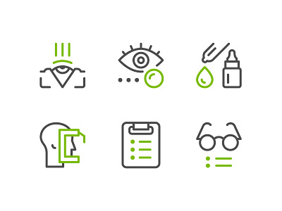 Ophthalmology Icons color flat icon line ophthalmology outline symbol