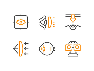 Ophthalmology Icons color flat icon line ophthalmology outline symbol