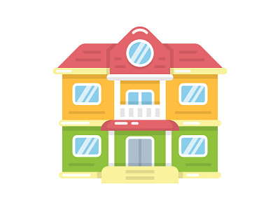House flat illustration building color flat house icon illustration symbol