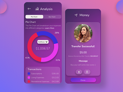 Digital Banking App UI Concept app app design application daily ui design figma finance gradient mobile mobile app design ui