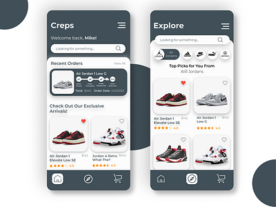 Sneakers App app app design application branding daily ui design explore page figma homepage product product page rating ui