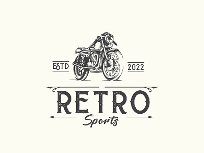 retro sports adventure classic handmade handraw illustration motorcycle retro vintage