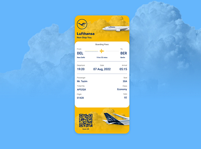 Daily UI - 24 : Boarding Pass design ui