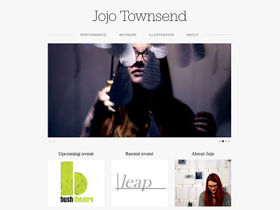 Jojo Townsend artist performance art responsive web design website