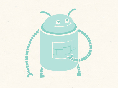 Neil, the robot illustration letterpress moetmoet robot